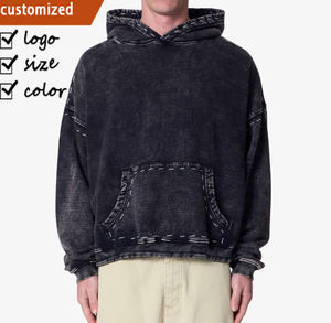 <span class=keywords><strong>Sudadera</strong></span> con Capucha Vintage Personalizada, <span class=keywords><strong>Sudadera</strong></span> con Capucha de Moda con Estampado Bordado en 3D, Logotipo Personalizado, Lavado Desgastado, Estilo Urbano para Hombre - Product Image 1