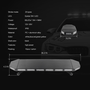 LED-760D-6 cảnh báo ánh sáng Directional Strobe ánh sáng Bar | Đen Hawk loạt hổ phách ánh sáng Bar đèn hiệu Roof Top Strobe - Product Image 5