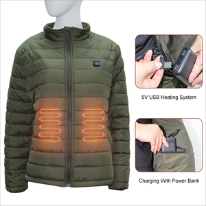 Custom Olive Green Hunting 5V Warming <strong>Smart</strong> Heating Windproof <strong>Mens</strong> 5 Zones USB Winter Heated <strong>Jacket</strong> <strong>Mens</strong> - Product Image 4