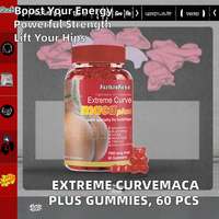 Gummies Maca Plus Courbes Extrêmes, Compléments Alimentaires Beauté et Rehaussement des Hanches pour Adultes, 60 Gummies avec Gestion de l'Énergie - Meilleures Ventes