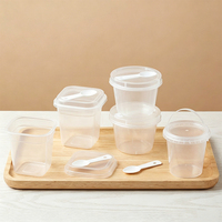 Pot à pudding de qualité alimentaire, contenant à yaourt jetable en plastique avec couvercle et cuillère, en PP épaissi, emballage standard