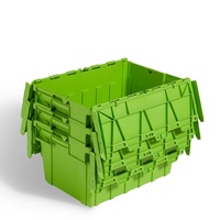 Conteneur en plastique PP TSS-TBX, épaisseur 2,5 mm, avec couvercle intégré, parois solides, écologique, empilable, emboîtable, capacité de charge 45 L, 30 kg, boîtes