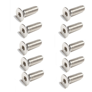 304 Stainless Steel M6 Flat Head Hex <b>Socket</b> <b>Screws</b> 10mm Cap Diameter Class 8.8 Metric Standard Thread Plain Finish - Product Image 1