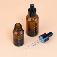 Bouteilles en verre ambré 5ml-100ml avec compte-gouttes, étanches, pour huiles essentielles et soins personnels, avec impression sérigraphique