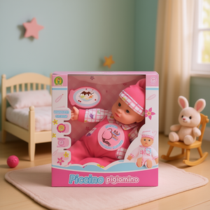 Poupée bébé en plastique Piccino, 23 cm, corps souple avec accessoires pour les jeux d'enfants de 2-3 ans, fabriquée en Italie - Product Image 3