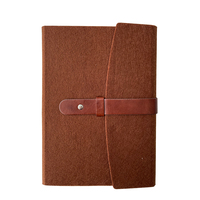 Carnet écologique 2025, cadeau promotionnel rétro, carnet en tissu feutré RPET avec fermeture et stylo