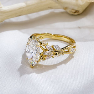 MSR-1883 Jóias para Mulheres Ouro 18k Marquise Cut 3 Carat Lab Grown Diamond <span class=keywords><strong>Darry</strong></span> <span class=keywords><strong>Ring</strong></span> - Product Image 3