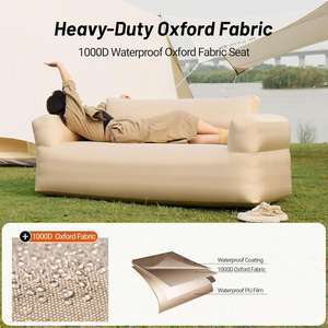 Canapé à double <span class=keywords><strong>air</strong></span> pliable robuste chaise longue de plage gonflable extérieure pour salon camping pique-niques avec housse en tissu - Product Image 3