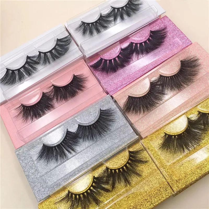 wholesale 3d faux mink eyelashes 25mm mink color eyelash vendor customized lashes boxes