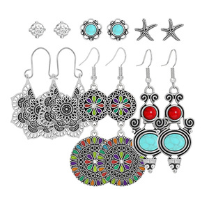 Juego de Pendientes Colgantes de Moda Estilo Boho, Turquesa, Aleación, Joyería para Mujer, Pendientes con Diseño de Pluma, Regalo para Fiesta - Product Image 2