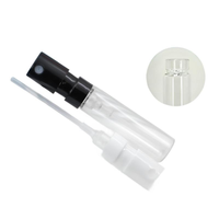 Lot de 100 flacons vaporisateurs miniatures en verre transparent de 1,5 ml, 2 ml, 2,5 ml pour échantillons de parfum, atomiseurs de poche vides
