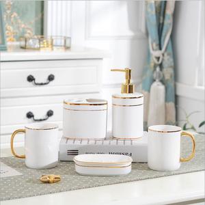 Nórdica mármol cuarto <span class=keywords><strong>de</strong></span> baño <span class=keywords><strong>de</strong></span> cerámica con la bandeja <span class=keywords><strong>de</strong></span> titular <span class=keywords><strong>de</strong></span> <span class=keywords><strong>cepillo</strong></span> <span class=keywords><strong>de</strong></span> dientes <span class=keywords><strong>de</strong></span> dispensador <span class=keywords><strong>de</strong></span> jabón <span class=keywords><strong>de</strong></span> plato <span class=keywords><strong>de</strong></span> jabón hisopo <span class=keywords><strong>de</strong></span> algodón, caja <span class=keywords><strong>de</strong></span> accesorios <span class=keywords><strong>de</strong></span> baño - Product Image 3