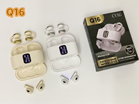 Écouteurs sans fil semi intra-auriculaires et à clipser pour couple avec affichage de la batterie et design texturé en cuir