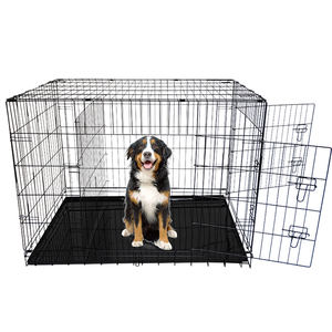 Çin fabrika katlanır tel köpek kafesi Metal ızgara açık köpek kafesi kare Pet kapısı ile uygun fiyat - Product Image 1