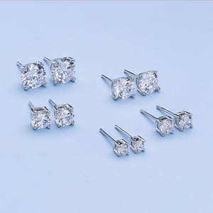 Stunning Jewelry Aretes De Plata <strong>3mm</strong> 4mm 5mm 6mm 7mm 8mm Round CZ Simple 925 Sterling Silver Stud <strong>Earrings</strong> - Product Image 1