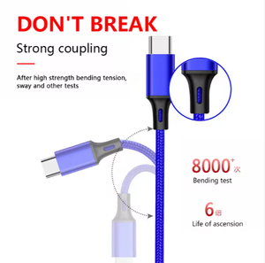 Cable <span class=keywords><strong>de</strong></span> <span class=keywords><strong>Datos</strong></span> Multifunción 3 en 1 Tipo C <span class=keywords><strong>de</strong></span> Nailon con Carga Rápida USB, Cable <span class=keywords><strong>de</strong></span> Carga con Tejido <span class=keywords><strong>de</strong></span> Aleación <span class=keywords><strong>de</strong></span> Zinc para Apple y Android - Product Image 4