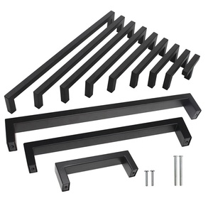 HANDLE CS004 Furniture Kitchen Hardware <strong>Black</strong> Handle Cupboard <strong>Drawer</strong> Square Pull Handle - Product Image 1