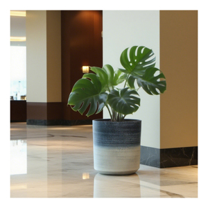 Leizisure Pots de plantes en plastique rustiques durables Grandes jardinières pour plantes d'extérieur Ronds cylindriques Macetas Decorativas En <span class=keywords><strong>Casa</strong></span> - Product Image 1