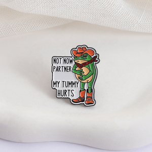Broche de Rana Vaquera de Dibujos Animados, Pin de Esmalte, No Ahora, Mi Vientre Duele, Broches de Rana, Insignia de Solapa, Joyería Divertida, Regalo para Amigos - Product Image 3