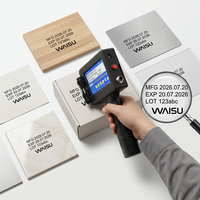 Imprimante à jet d'encre portable WAISU pour la marquage de la date de péremption, des logos et du texte sur les palettes en bois, les caisses, les panneaux, l'acier inoxydable, le plastique, le tissu, les carreaux