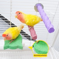 Perchoir de perroquet de sable en forme de chat-Support de conditionnement de bec et d'ongle texturé pour oiseaux moyens et petits