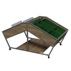 Estante de exhibición de frutas y verduras de alta capacidad móvil de madera Highbright para supermercado - Product Image 3