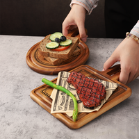 Accessoires de cuisine pour la maison, plateau à fruits en bois d'acacia, planche à découper en bois pour fromage et steak