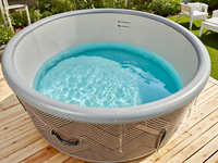 Bain à remous extérieur pour 6 personnes, spa de jardin, spa portable à bulles d'air, spa rond gonflable intérieur, baignoire de spa