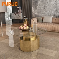 Pfuluo — meuble de salon, petites étagères dorées en acier inoxydable, avec dessus en marbre blanc, table latérale en métal