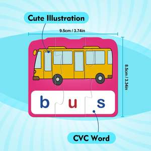 CVC Phonics игры головоломки карты дети Алфавит Буква слова головоломки кристалл Речевая терапия игрушки Дети Обучение орфографические игры - Product Image 1