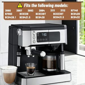 Jarra de Vidrio de Repuesto para <span class=keywords><strong>Cafetera</strong></span> de 10 Tazas, Compatible con De'Longhi COM532M 3066 3067 3093, para <span class=keywords><strong>Cafetera</strong></span> Espresso - Product Image 2