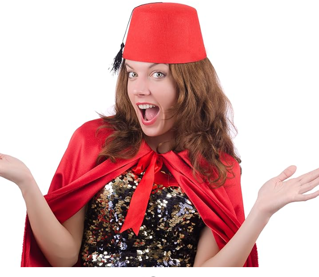 Red Hat With Black Tassel Wowei 2024 Custom Logo Red Fez