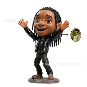 Dreadlocks <b>Boy</b> Figurine Leather Jacket Style Cartoon Toy PVC Material Desktop Decoration For <b>Boys</b> Age 14 <b>Up</b> - Product Image 3