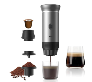 Профессиональная мини-автоматическая кофемашина Эспрессо портативная с корпусом из нержавеющей стали, Электрический источник питания, система горячего водоснабжения - Product Image 2