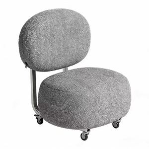 Tabouret Liuli, Tabouret à roulettes universel, Tabouret haut de gamme pour salon, Chaise à dossier pour la maison, Tabouret mobile à roulettes - Product Image 1