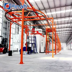 Electrostatic power and free conveyor powder coating paint machine for aluminum