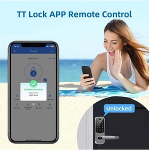 Thông Minh Vân tay BLE mật khẩu Keyless kỹ thuật số cửa trước khóa xử lý hợp kim nhôm tuya ứng dụng cho căn hộ phòng kính - Product Image 6