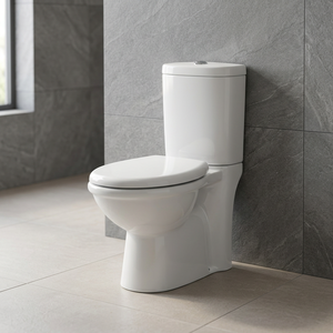 WC en céramique deux pièces à double chasse, à fixation au sol, avec abattant de siège - Product Image 2