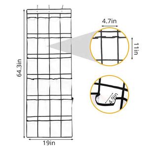 Organisateur de chaussures suspendu sur la porte avec 24 grandes poches en tissu maillé pour accessoires de placard - Product Image 3