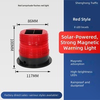 Feux clignotants LED solaires à base magnétique ambre haute luminosité pour travaux routiers, montage sur véhicule, pour la sécurité routière