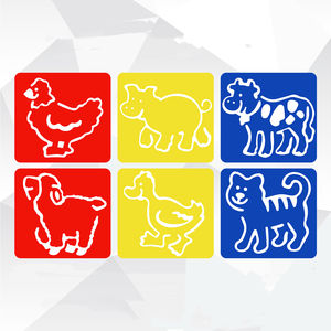 Toptan özel renkli boş görüntü çizim dekorasyon şablonlar için duvar tablosu plastik çizim kalıpları oyuncak çocuklar için - Product Image 6