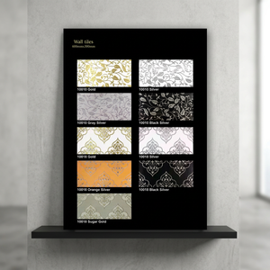 Carreaux muraux décoratifs en céramique de luxe, style arabe, or et argent, 30x60cm, design numérique brillant - Product Image 2