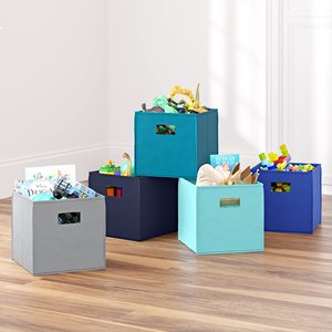 Bac de rangement cubique de taille standard 10,5x10,5x11 avec poignées pour un transport facile - Bacs de rangement en tissu pliables - Product Image 6