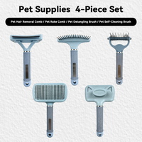 Brosse à poils pour animaux de compagnie en acier inoxydable auto-nettoyante, portable et moderne, démêlante, pour chiens, chats, lapins - Outil de toilettage sûr et facile à utiliser