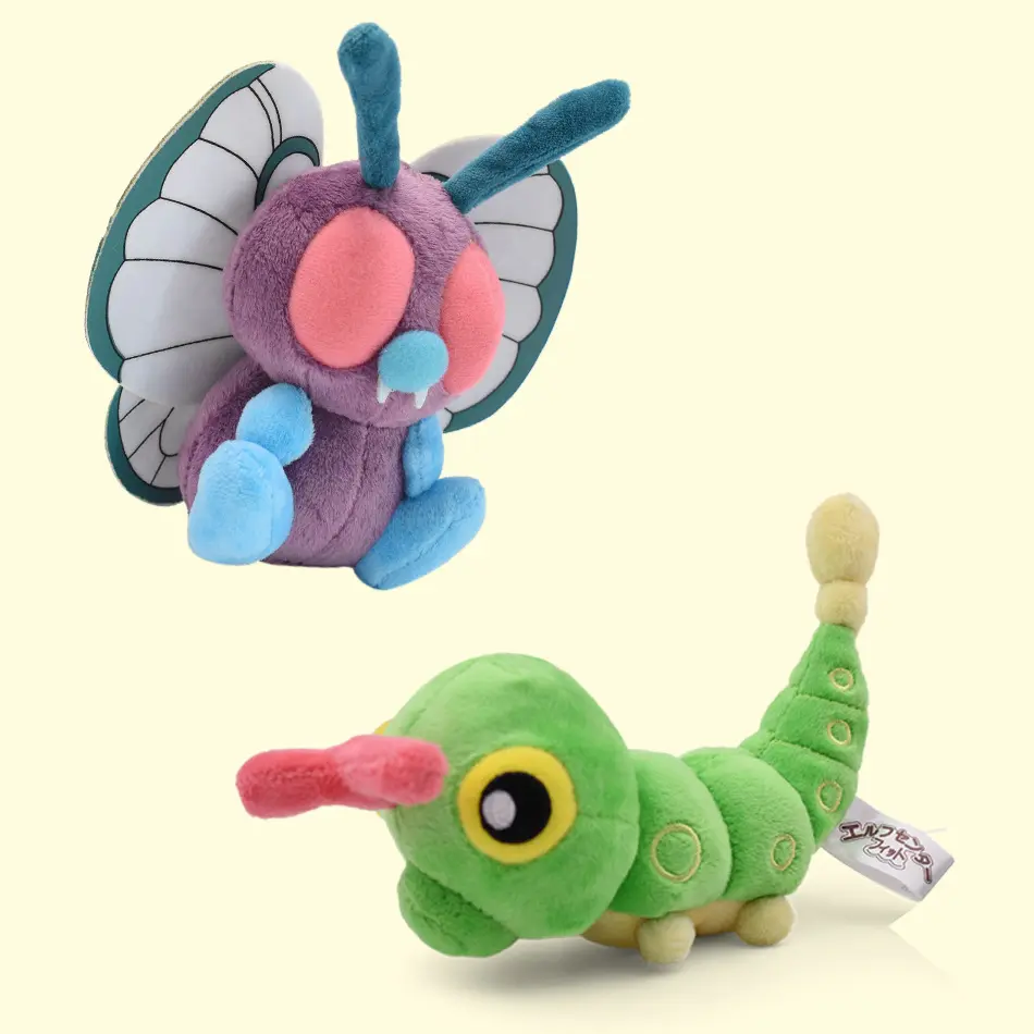 Wholesale High Quality Pokemoned Plush Toy Caterpie Butterfree Plush Grab Doll For Kids Toy