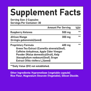 Premium Quality Appetite Suppression Capsules Contains Raspberry Ketones Reduces Caloric Intake Adult Weight Loss Capsules - Product Image 2