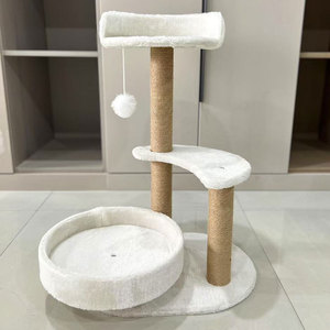 Árbol rascador para gatos de tres niveles, tipo villa, grande, con nido y juguete integrado, mobiliario y suministros para mascotas - Product Image 1