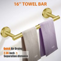 Sondoly Support mural en acier inoxydable - Comprend un porte-serviettes pour les mains, kit d'accessoires de salle de bain