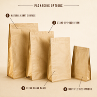 Sac d'emballage personnalisé en papier kraft doublé de feuille d'aluminium à fond plat pour les grains de café
