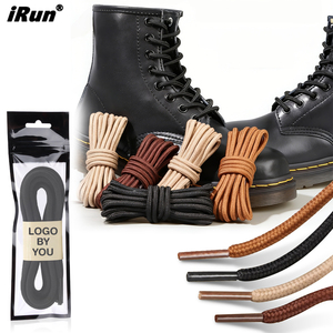 Cordones Redondos Casuales de Estilo Empresarial de Color Sólido Personalizados <span class=keywords><strong>IRun</strong></span>, Cordones Redondos Gruesos y Duraderos para Zapatos de Trabajo al Aire Libre - Product Image 1